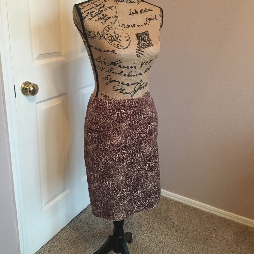 Talbots animal print skirt ~ Size 2P